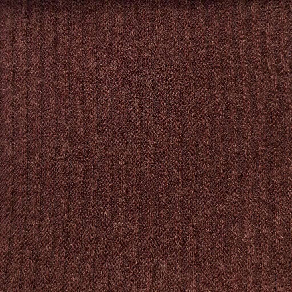 Mir 2x2 Rib Poly Span Knit Fabric-Brown