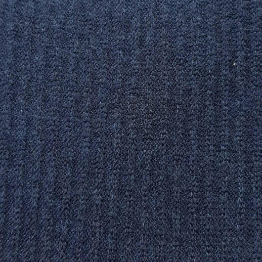Mir 2x2 Rib Poly Span Knit Fabric-Navy