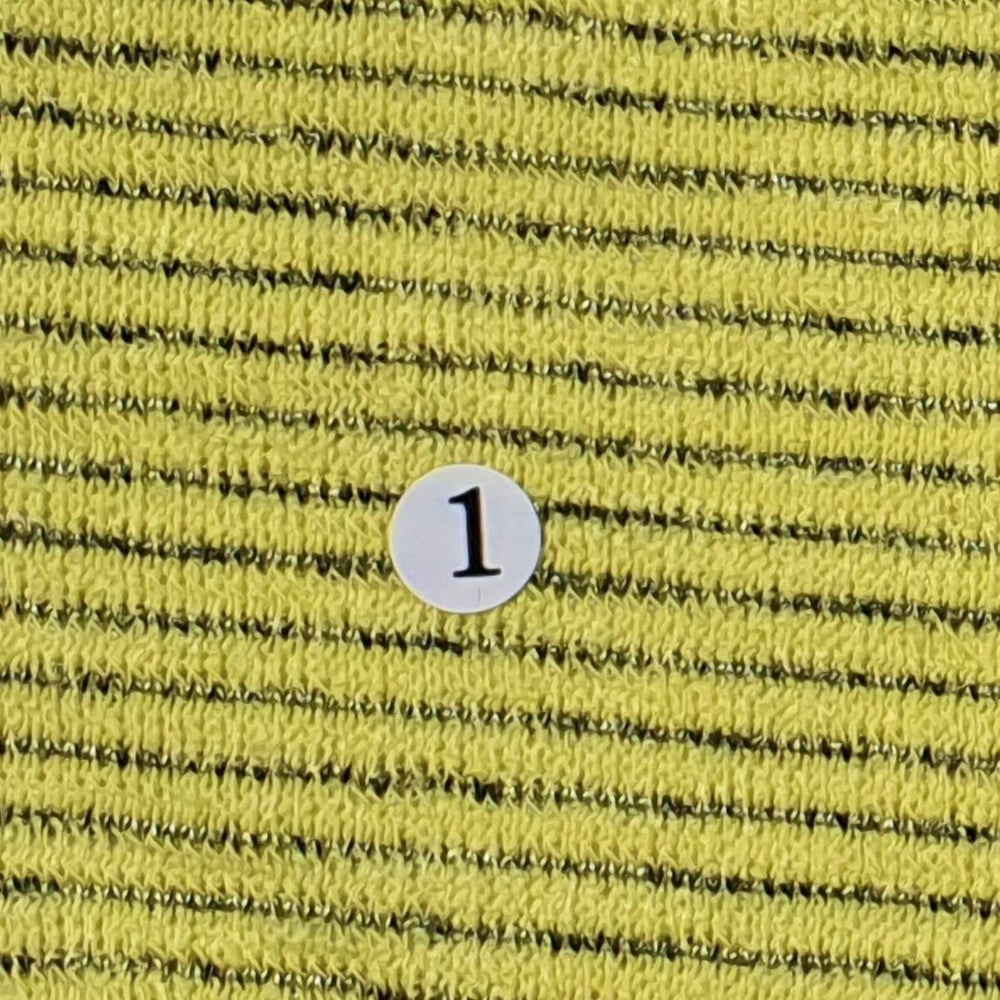 1.Yellow-2.Ivory-3.Beige-4.Pink-5.Fuchsia - Dope Dyed Stripe Poly Span Knit Fabric - FAB 1033