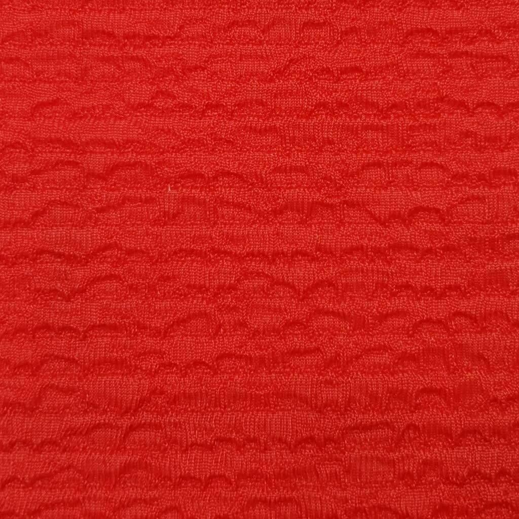 Poly Span Knit Fabric-Red