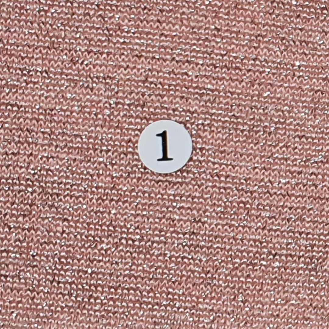 1.Pink-2.Beige-3.Royal-4.Red-5.Purple - Silver Metallic Poly Span Knit Fabric - FAB 1056