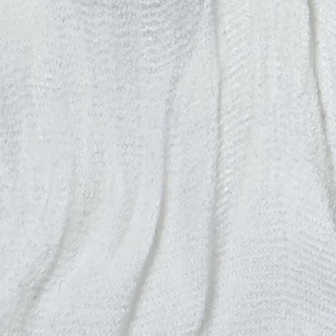 Creased Knit Fabric-White