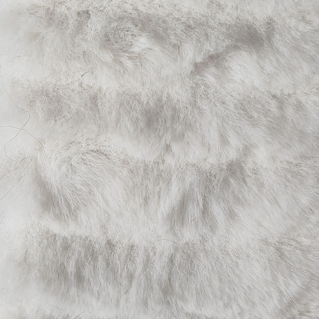 1.Ivory-2.Beige-3.Pink-4.Grey-5.Brown - Weft Small Stripe Faux Fur Fabric - FAB 1097