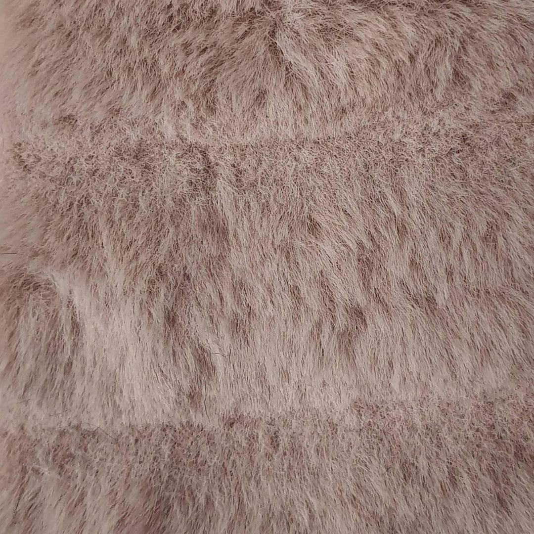 1.Pink-2.Ivory-3.Beige-4.Grey-5.Brown - Weft Big Stripe Faux Fur Fabric - FAB 1098