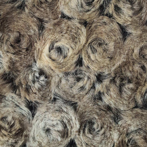 Snail Feature Faux Fur Fabric | FAB1102 | 1.Black, 2.Purple, 3.Brown, 4.Beige by Fabricis.com #