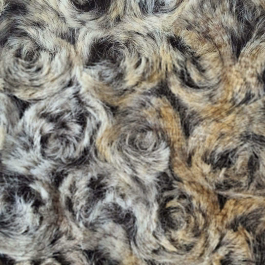 Snail Feature Faux Fur Fabric | FAB1102 | 1.Black, 2.Purple, 3.Brown, 4.Beige by Fabricis.com #