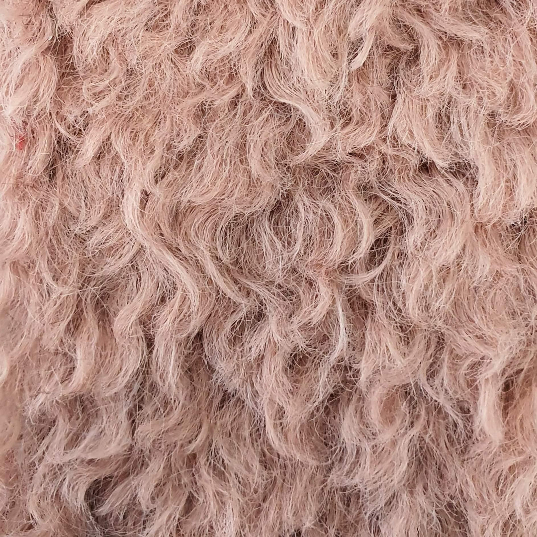1.Pink-2.Ivory-3.Grey-4.Mustard-5.Beige - Sonata Faux Fur Fabric - FAB 1104