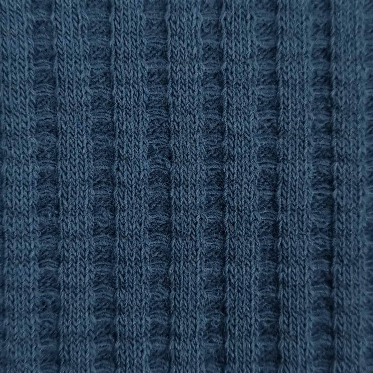 Waffle Cotton Polyester Spandex Woven Fabric-Chambray