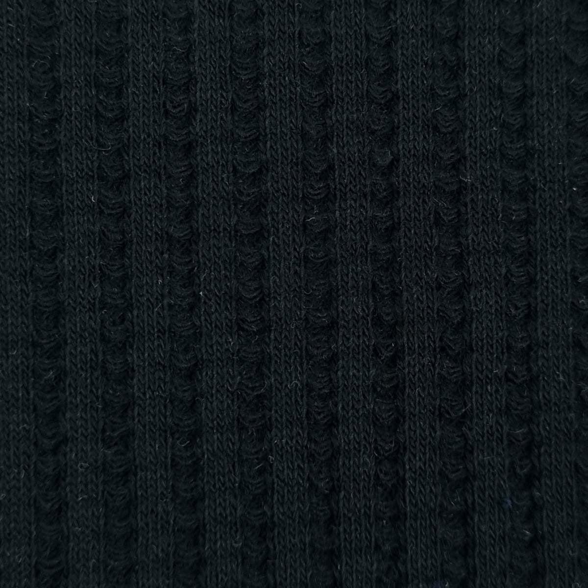 Waffle Cotton Polyester Spandex Woven Fabric-Black