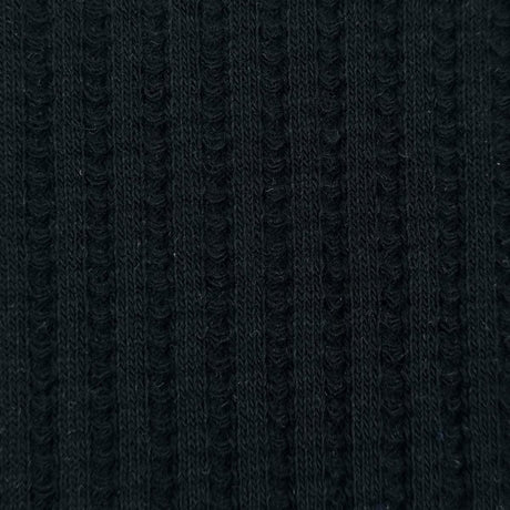 Waffle Cotton Polyester Spandex Woven Fabric-Black