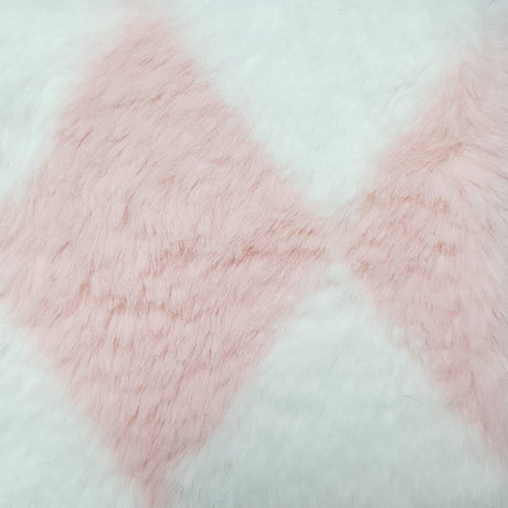 Diamond Faux Fur Fabric | FAB1197 | 1.White/Stone, 2.Punch/Black, 3.White/Rose, 4.White/Coffee, 5.White/Lilac, 6.Sand/Brown, 7.White/Navy, 8.White/Black by Fabricis.com #