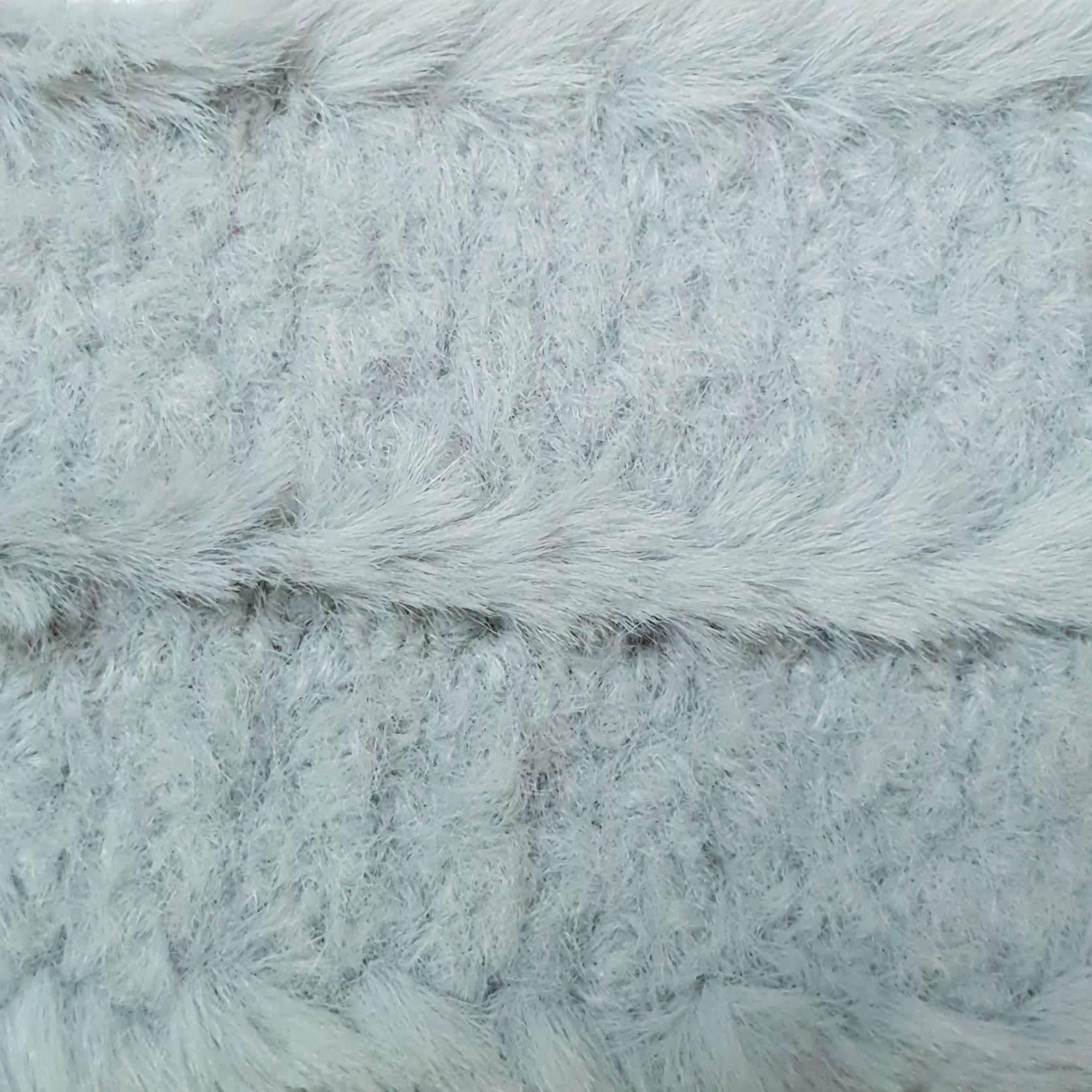 Embossing Faux Fur Fabric - FAB 1199 - 7.Silver