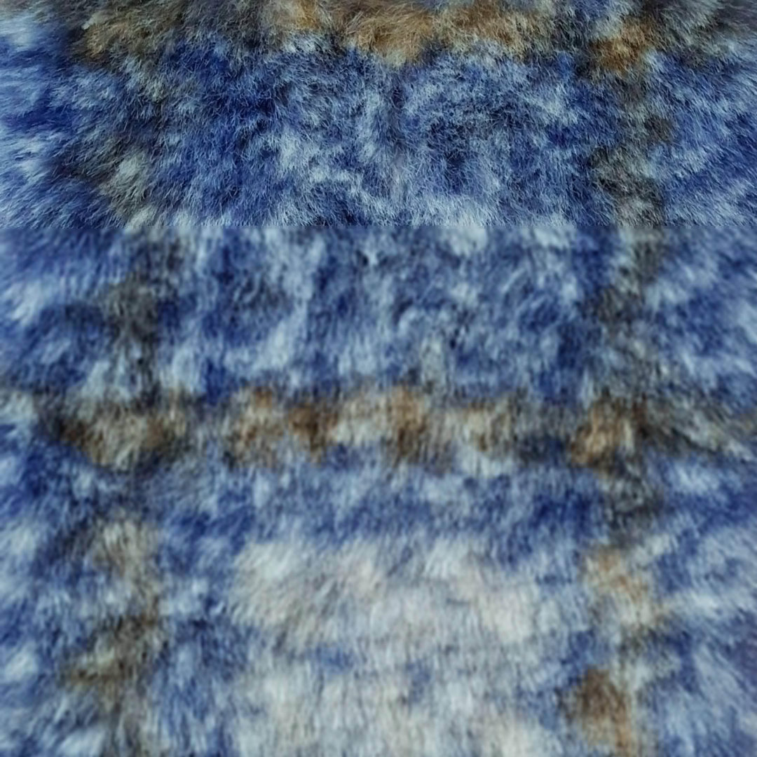 1.Lapis-2.Violet-3.Magenta-4.Rouge-5.Yellow - Vivid Check Faux Fur - FAB 1202