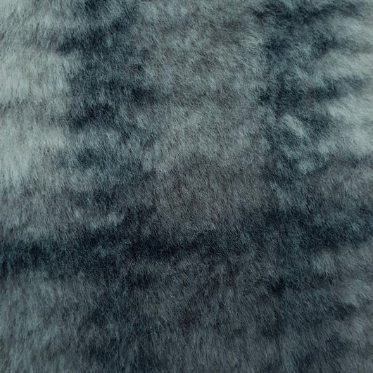 Vivid Check Faux Fur-Grey