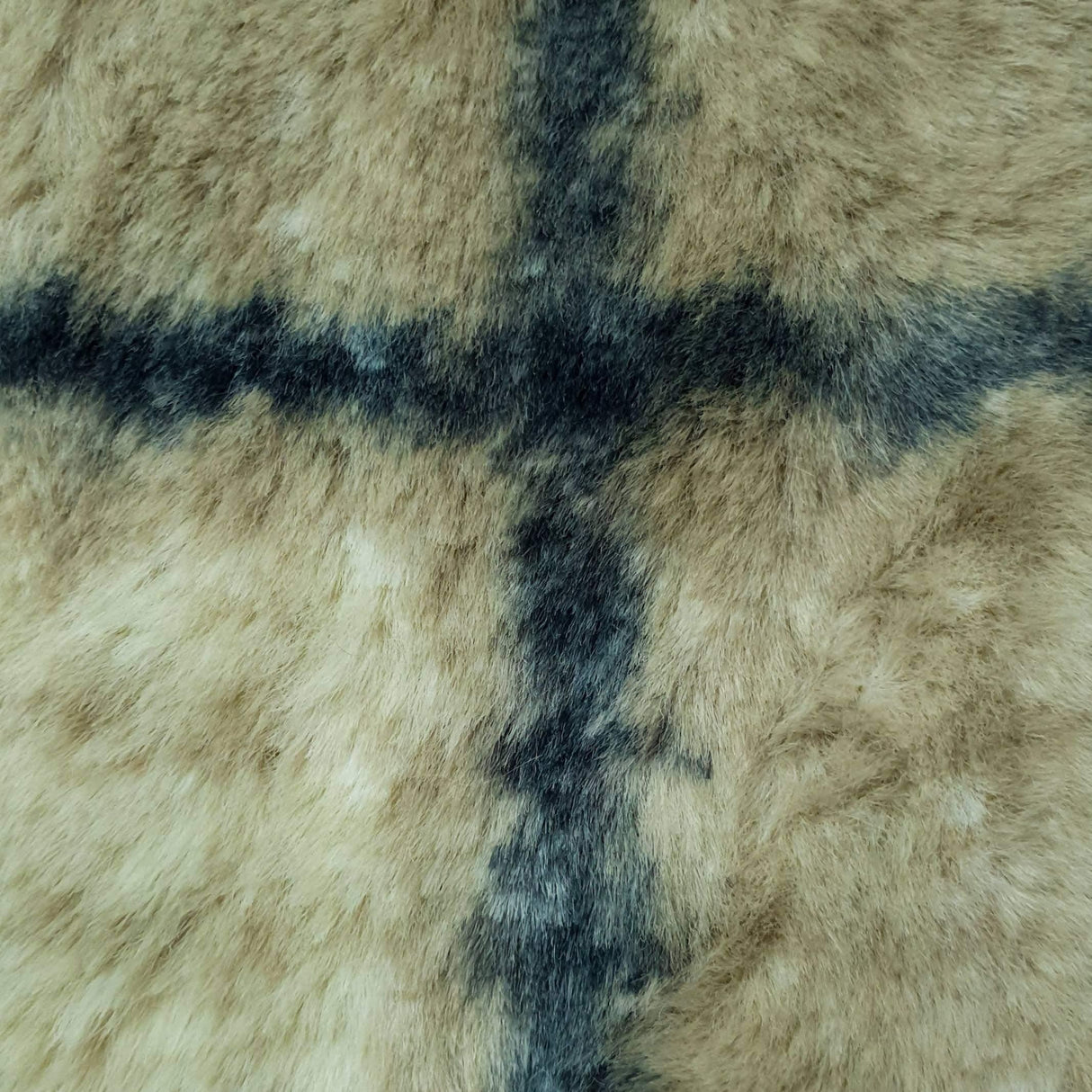 Vivid Check Faux Fur-Hazel Wood