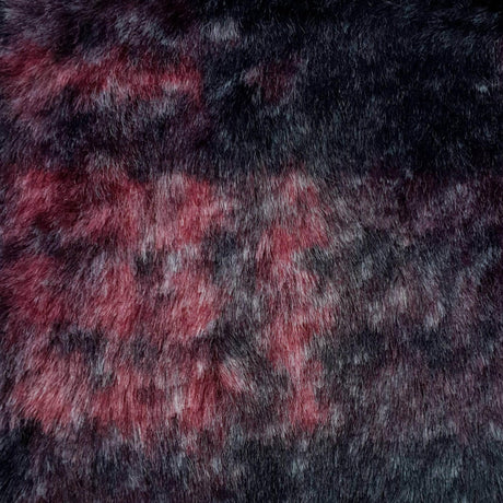 Vivid Check Faux Fur-Black