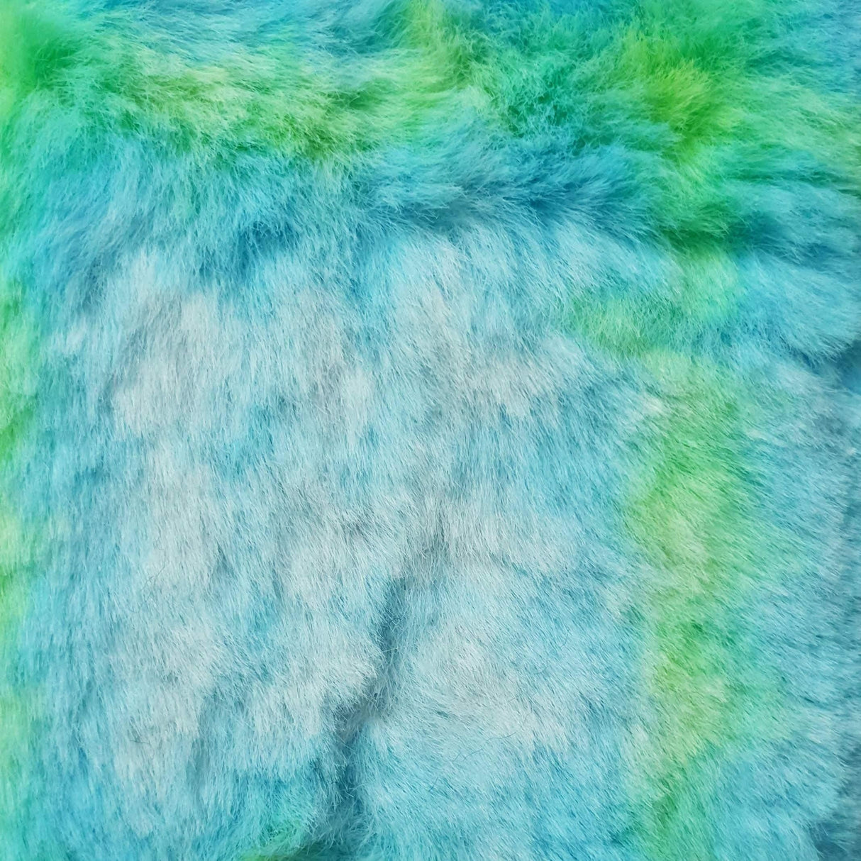 Vivid Check Faux Fur-Teal