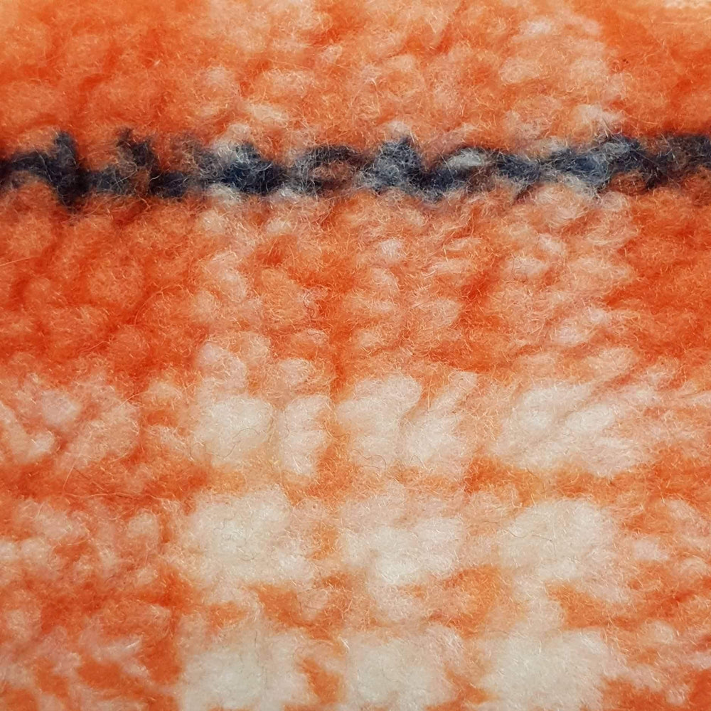 Check Faux Fur-Coral