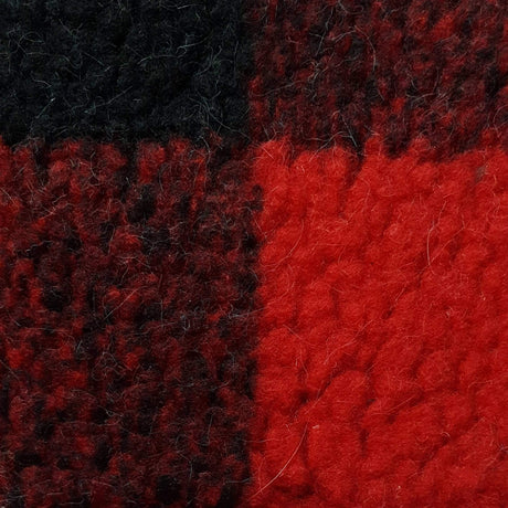 Check Faux Fur-Red/Black
