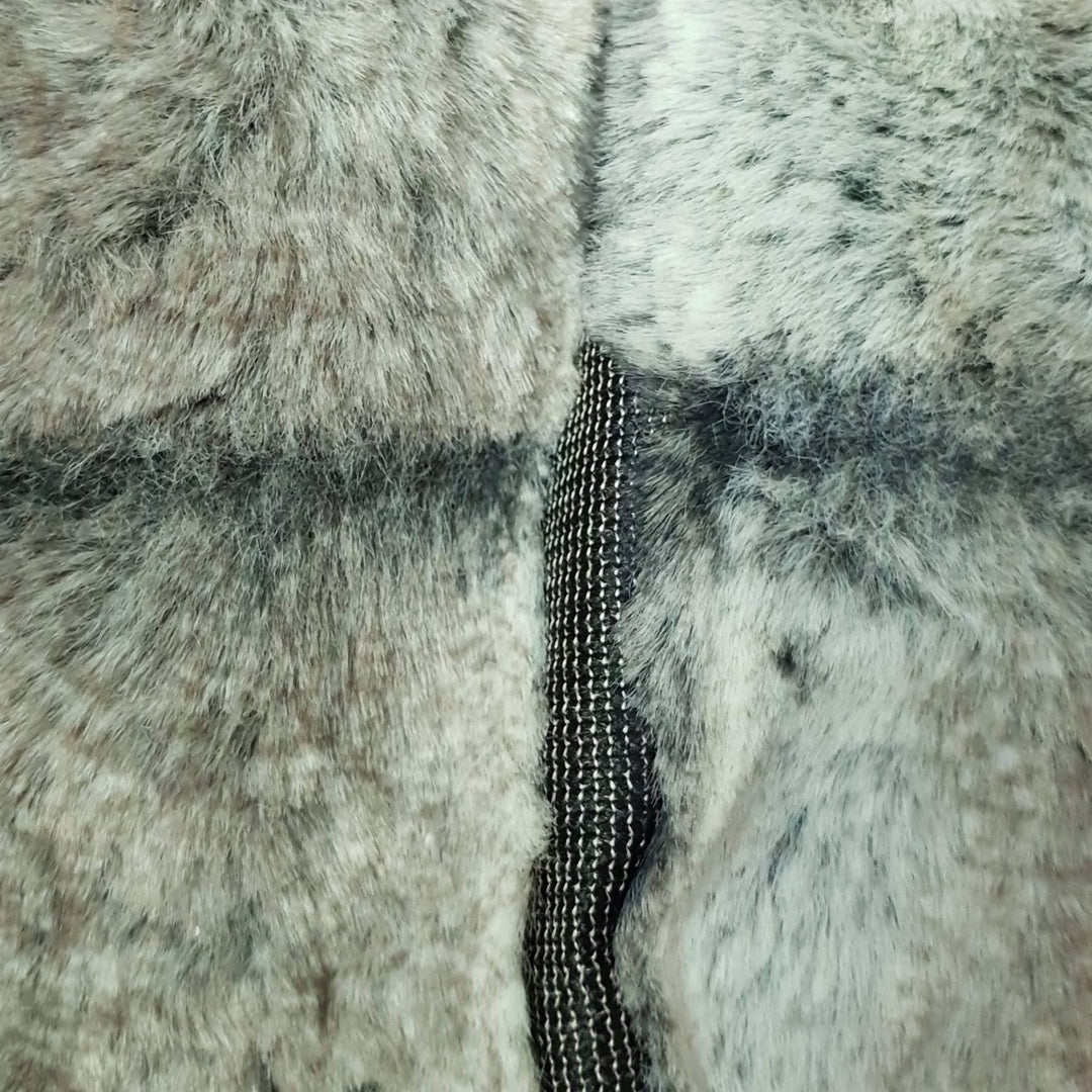 1.Grey/Ivory-2.Brown/Ivory-3.Black-Swatch - Square Texture Faux Fur Fabric - FAB 1208