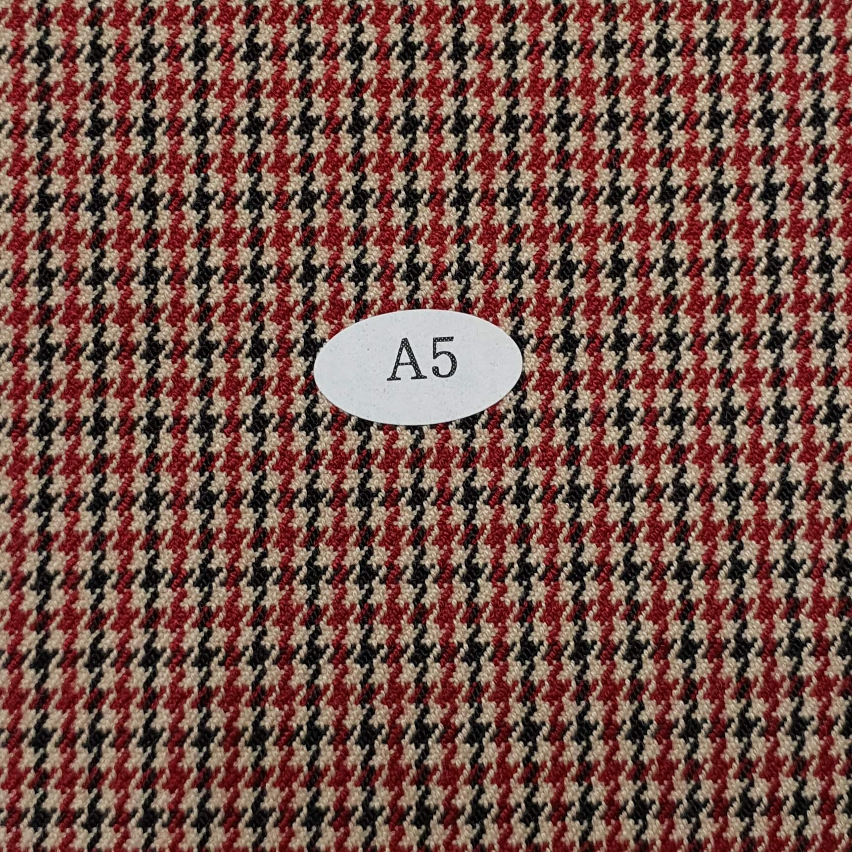 Poly Rayon Check Woven Fabric - FAB 1274 - 5.Red Black