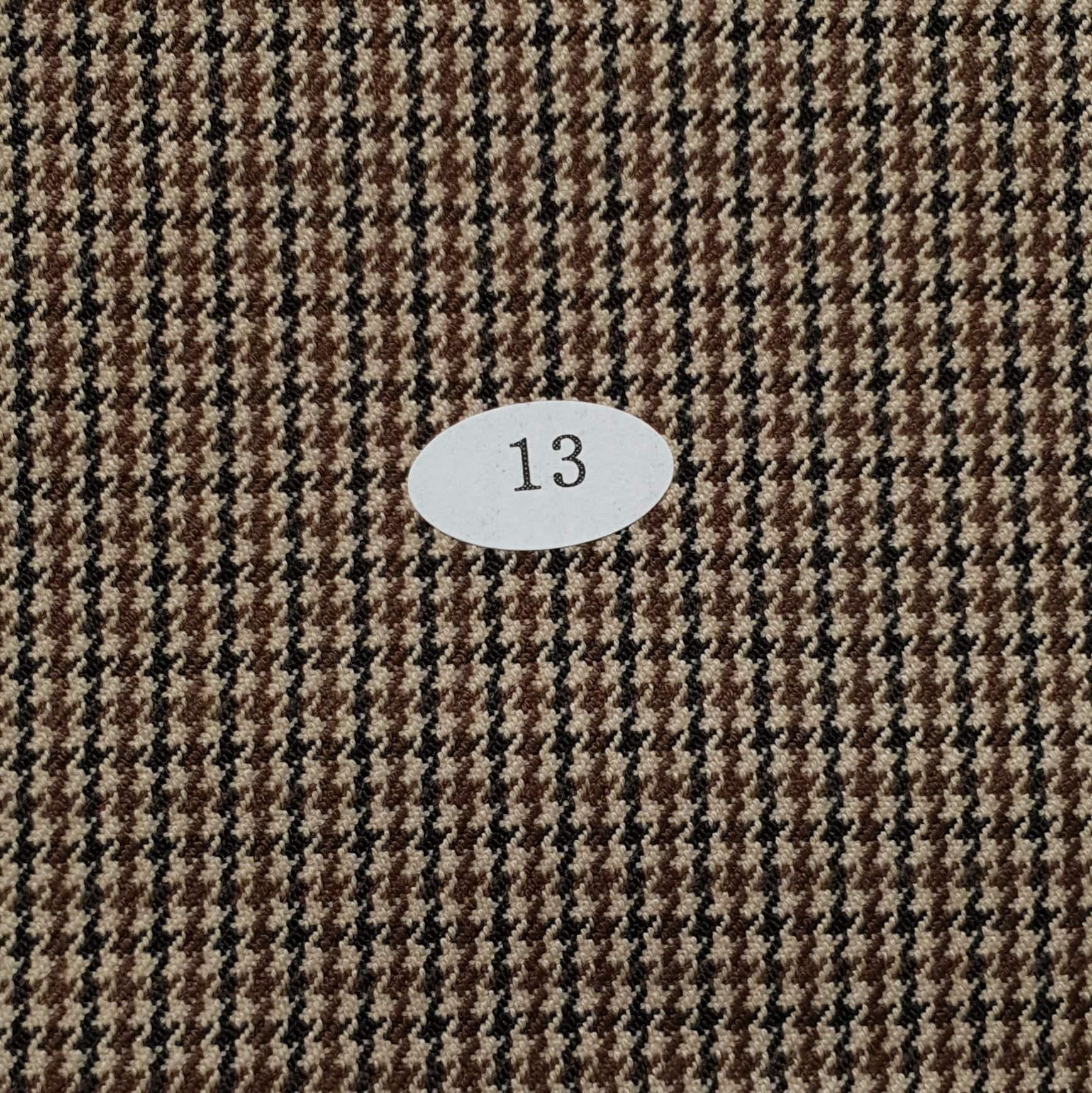 Poly Rayon Check Woven Fabric - FAB 1274 - 6.Brown Black