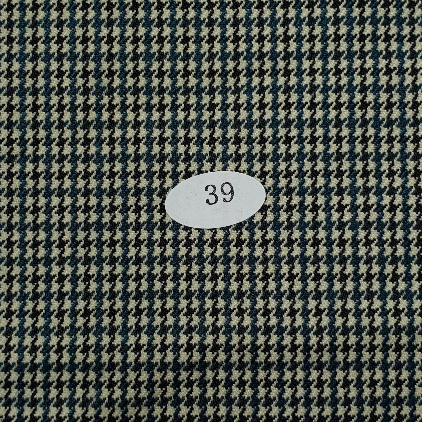 Poly Rayon Check Woven Fabric - FAB 1274 - 9.Teal Black