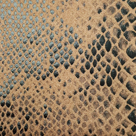 Snake Suede PU Polyester Fabric | FAB1295 | 1.Ivory Black, 2.Beige Black, 3.Brown Black, 4.Khaki Black, 5.Brown Black, 6.Brown Black, 7.Brown Black, 8.Brown Black, 9.Black by Fabricis.com #