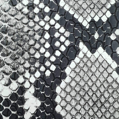 Fake Snake Skin PU Rayon Fabric | FAB1297 | 1.Black Grey, 2.Black, 3.Brown, 4.Grey, 5.Blue, 6.Red by Fabricis.com #