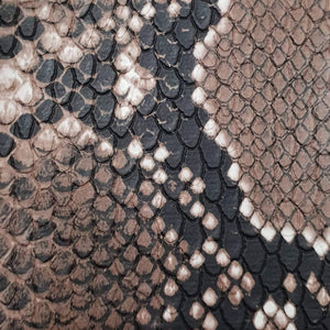 Fake Snake Skin PU Rayon Fabric | FAB1297 | 1.Black Grey, 2.Black, 3.Brown, 4.Grey, 5.Blue, 6.Red by Fabricis.com #