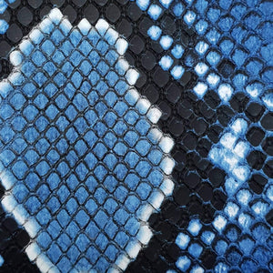 Fake Snake Skin PU Rayon Fabric | FAB1297 | 1.Black Grey, 2.Black, 3.Brown, 4.Grey, 5.Blue, 6.Red by Fabricis.com #