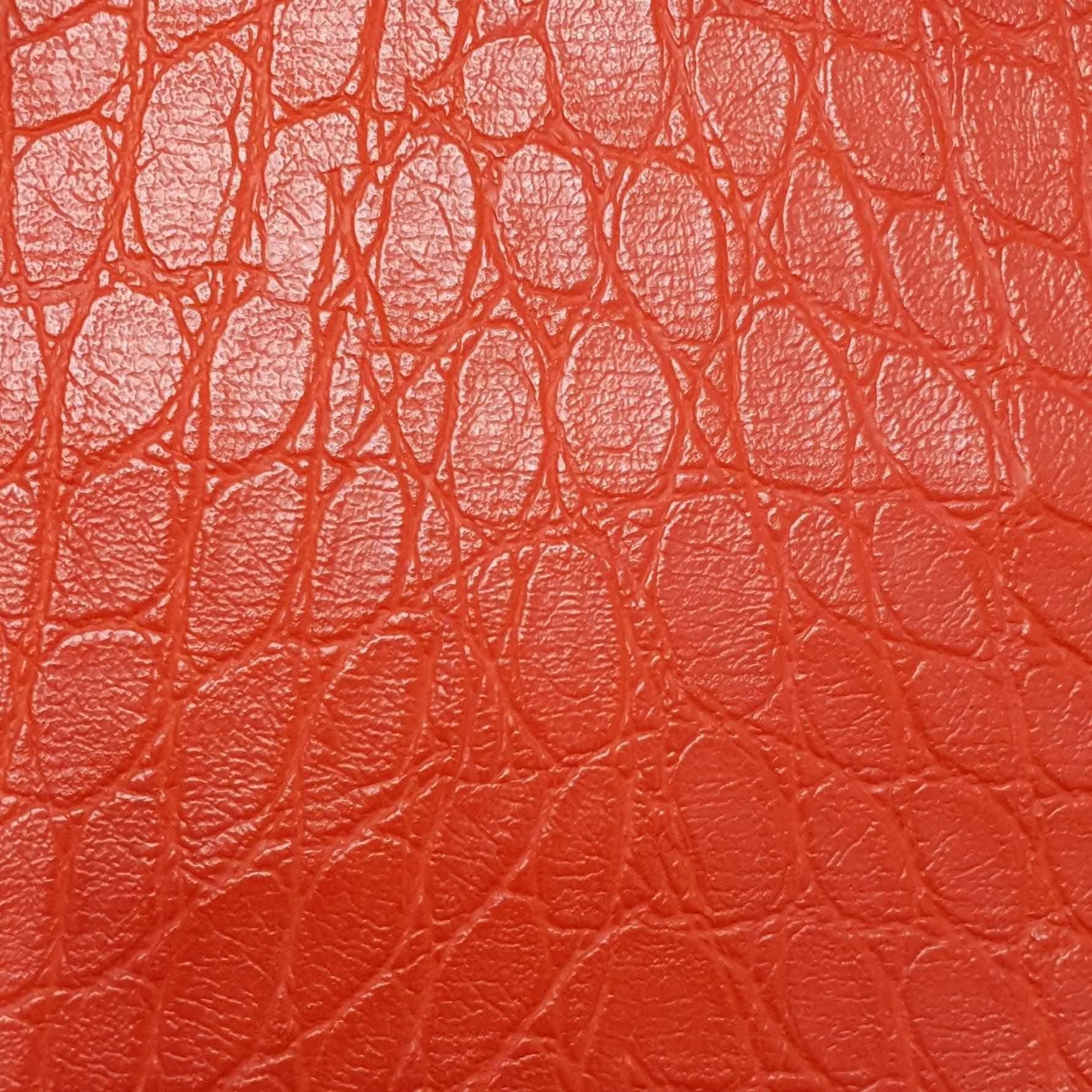 1.Dark Slate Blue-2.Sepia-3.Green-4.Pink-5.Red - Fake Crocodile Skin PU Fabric - FAB 1298