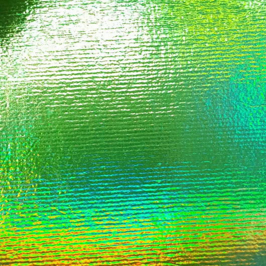 Hologram Wet PU Rayon Fabric-Green