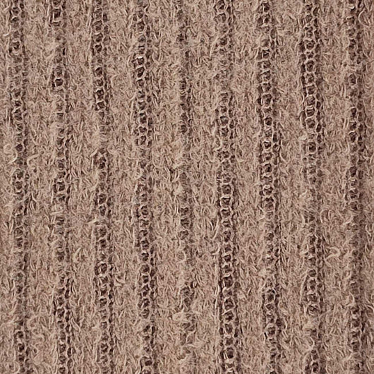 Rib Brush Polyester Spandex Knit-Brown