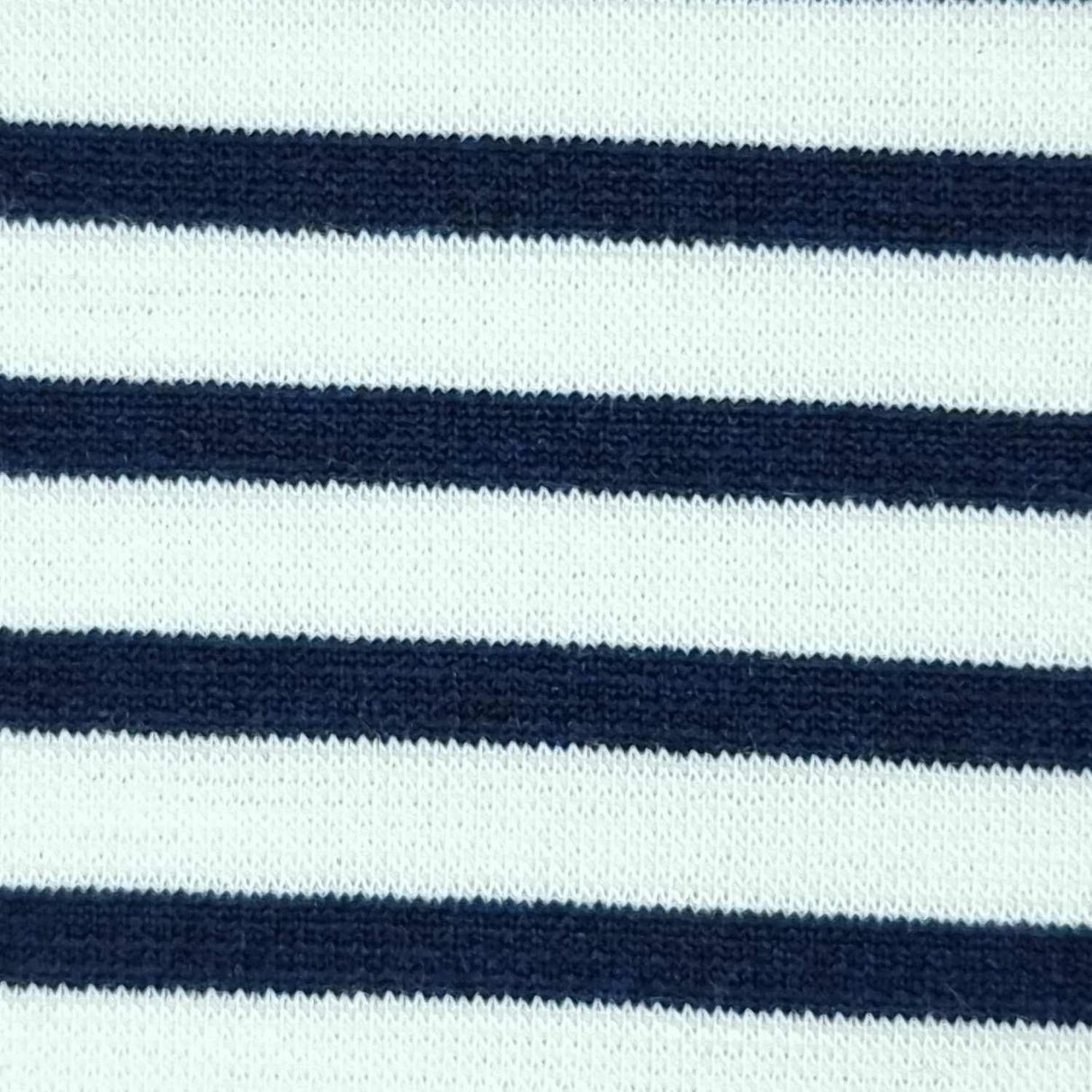 20mm Ponte Roma Stripe Polyester Acrylic Spandex Knit Fabric-Navy