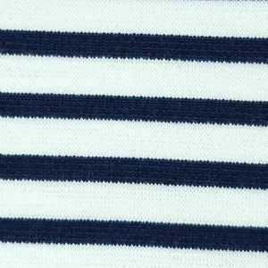 20mm Ponte Roma Stripe Polyester Acrylic Spandex Knit Fabric-Navy