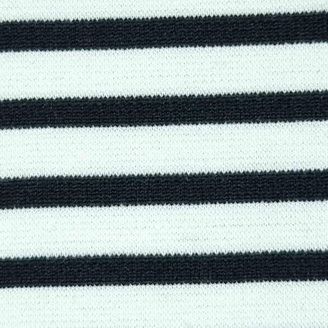21mm Ponte Roma Stripe Polyester Acrylic Spandex Knit Fabric-Black