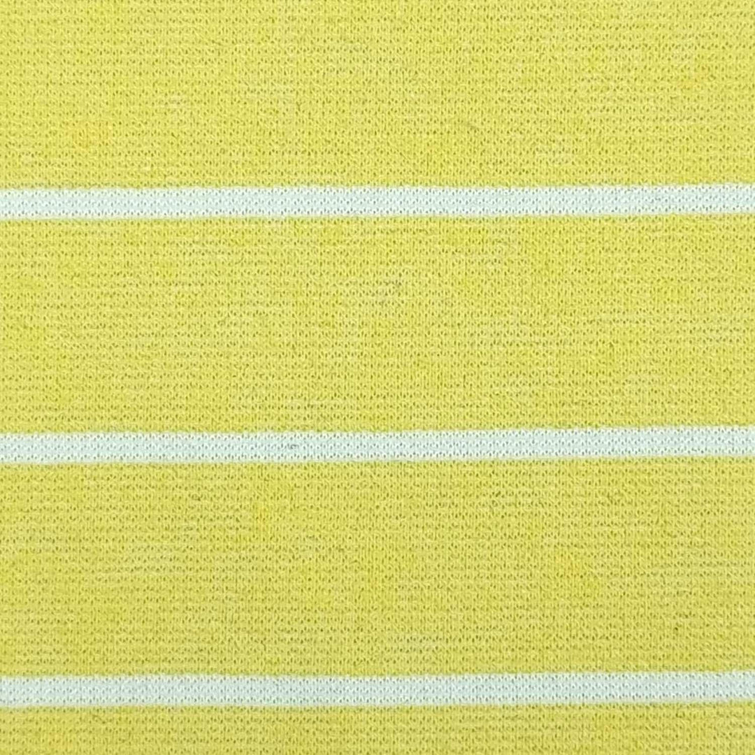 1.Yellow-2.Lilac-3.Pink-4.Rose-5.Coral - 15mm Stripe T/C Spandex Knit Fabric - FAB 1406