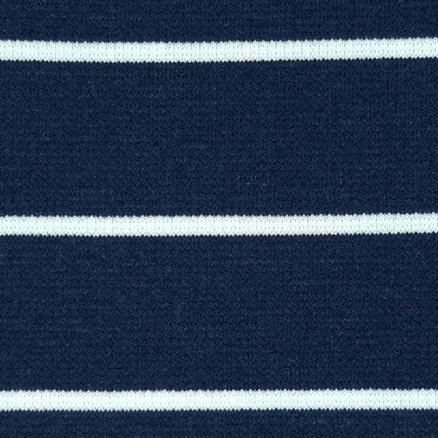 30mm Stripe T/C Spandex Knit Fabric-Navy