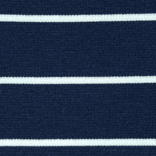 30mm Stripe T/C Spandex Knit Fabric-Navy