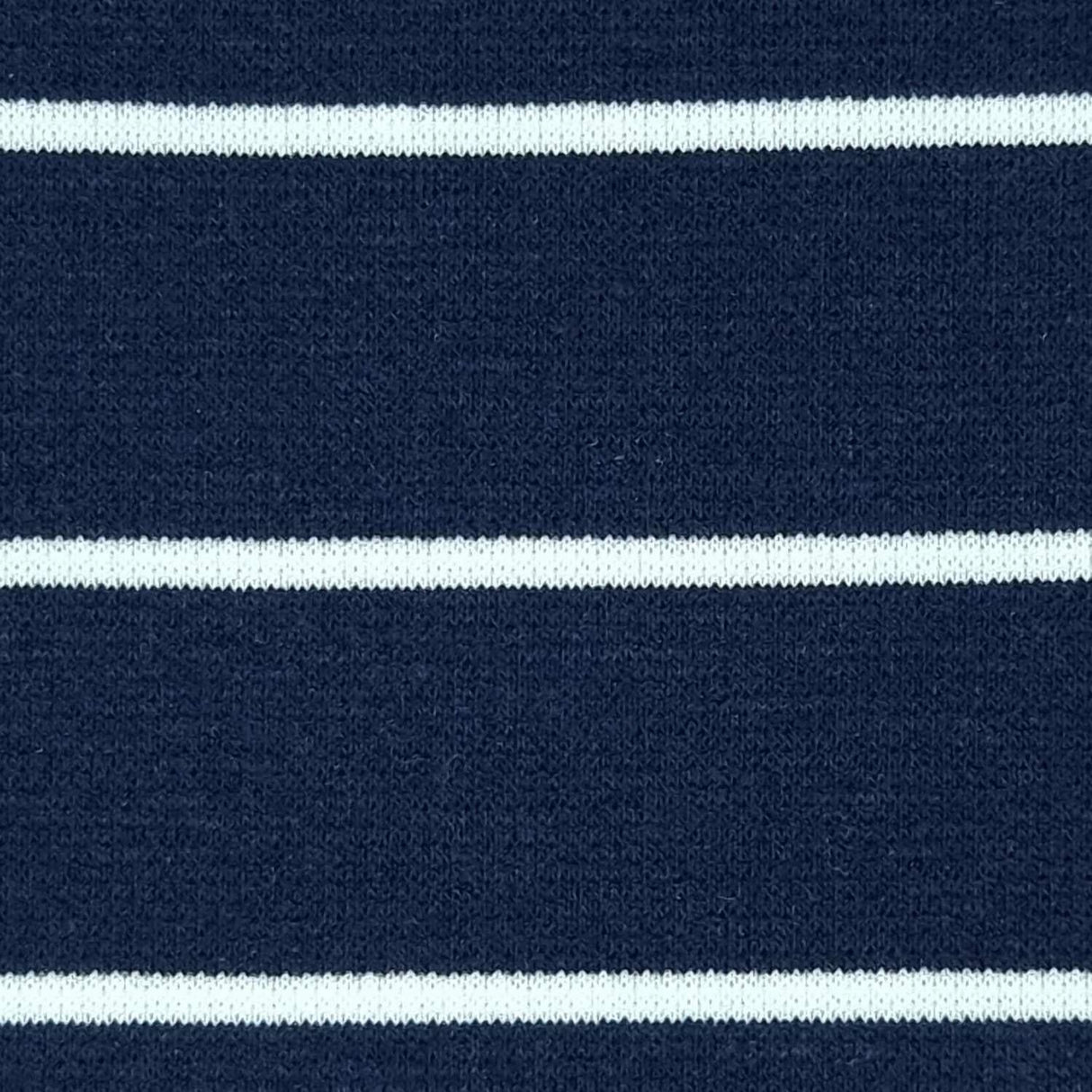 30mm Stripe T/C Spandex Knit Fabric-Navy