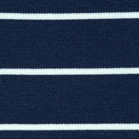 30mm Stripe T/C Spandex Knit Fabric-Navy