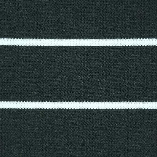 31mm Stripe T/C Spandex Knit Fabric-Black