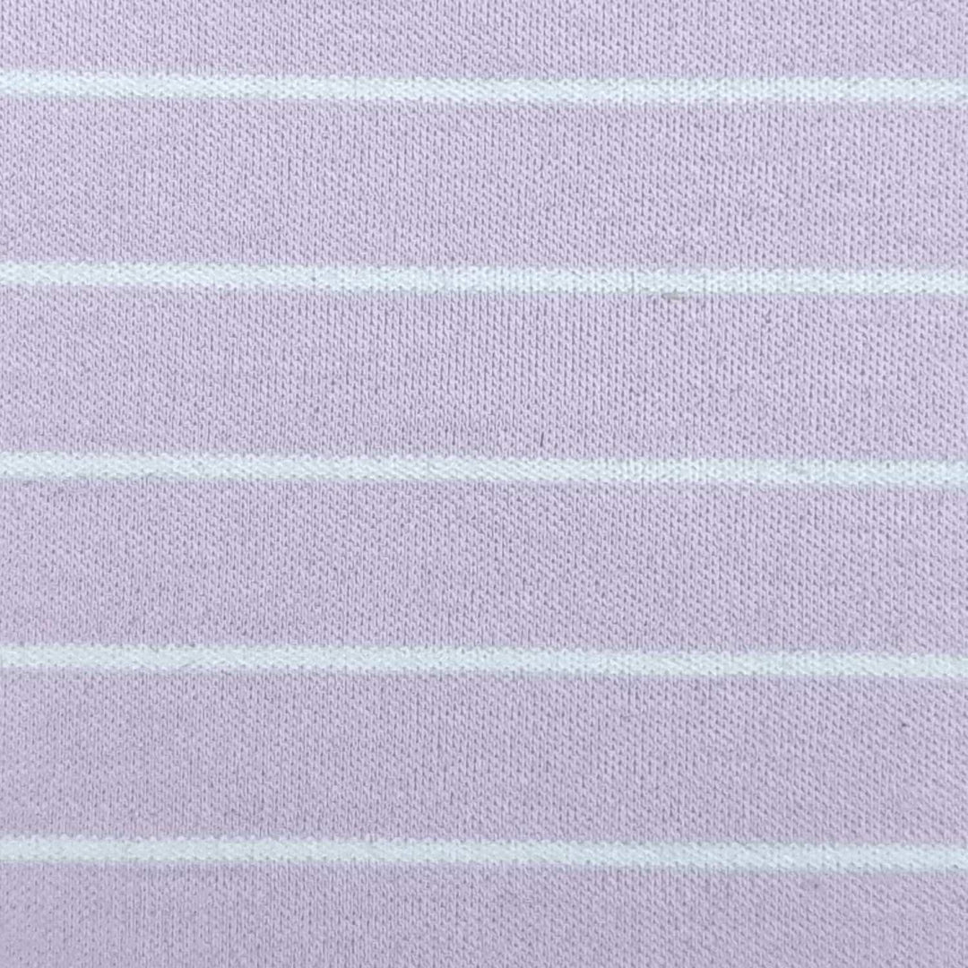 1.Violet-2.Light Orange-3.Orange-4.Yellow-5.Tea - 10mm Stripe Cotton Polyester Knit Fabric - FAB 1407