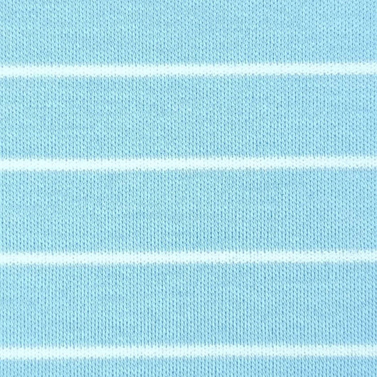 23mm Stripe Cotton Polyester Knit Fabric-Light Blue