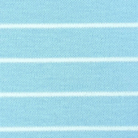 23mm Stripe Cotton Polyester Knit Fabric-Light Blue