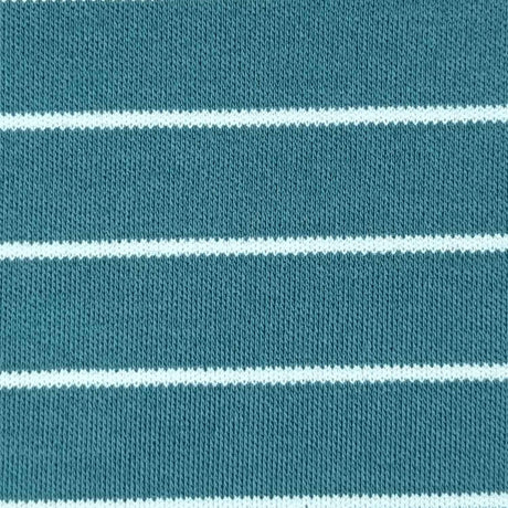 24mm Stripe Cotton Polyester Knit Fabric-Cyan