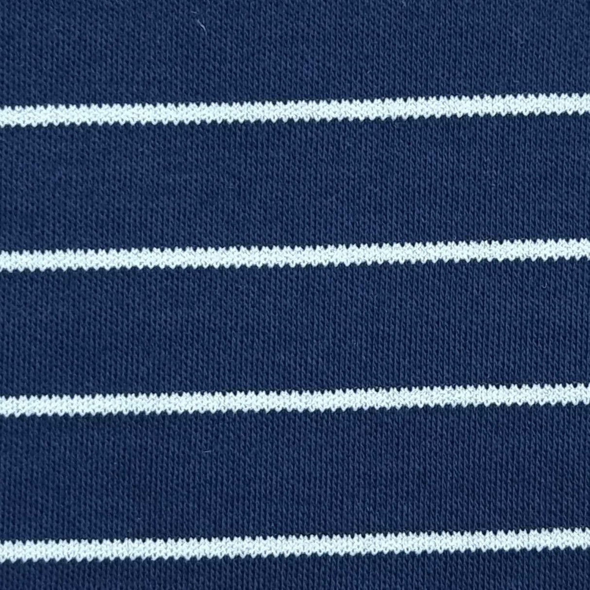 28mm Stripe Cotton Polyester Knit Fabric-Navy