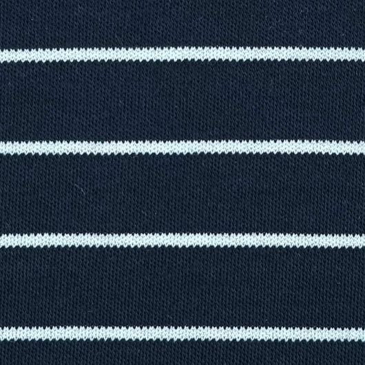 29mm Stripe Cotton Polyester Knit Fabric-Dark Navy