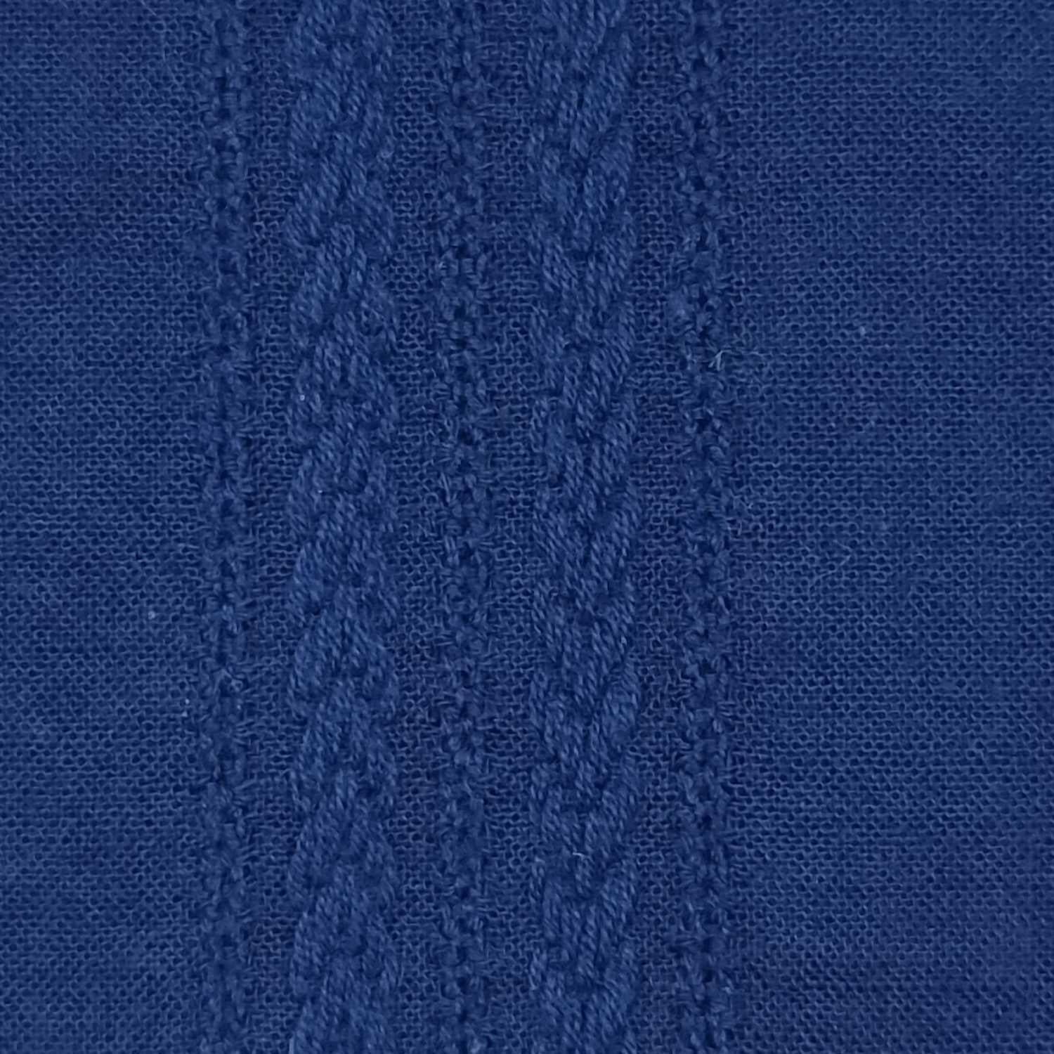 Irregular Stripe Cotton Woven Fabric-Navy